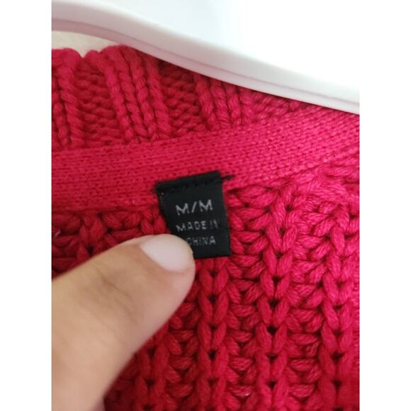 ATM Anthony Thomas Melillo Women Red Cotton/Cashmere Cardigan size Medium - Picture 6 of 10